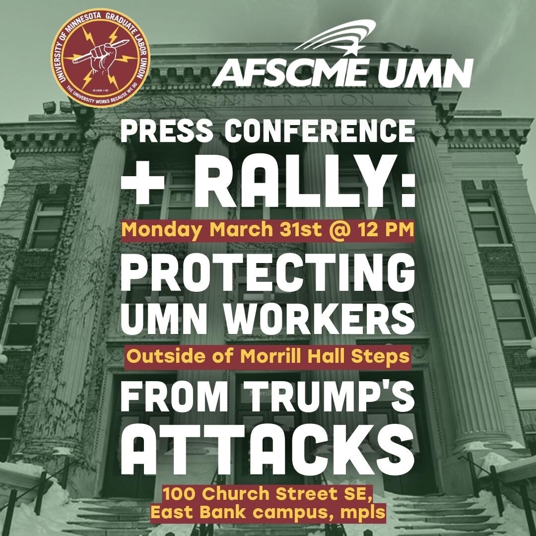 Press conference and rally: Protecting UMN Workers from Trump’s Attacks