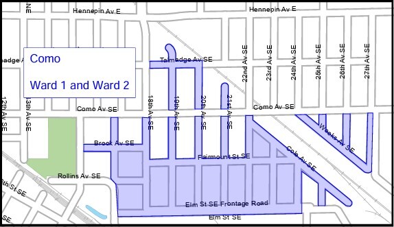 Map of the area receiving street lighting replacements and improvements in 2025. 