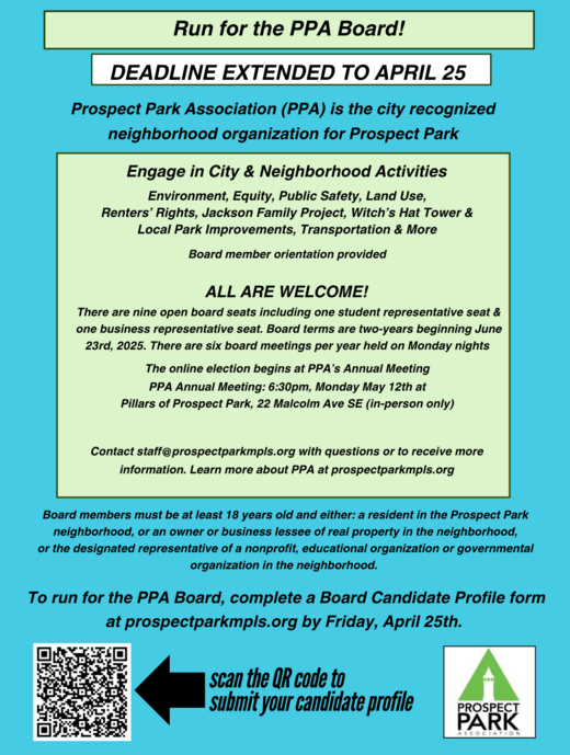 Prospect Park association recruitment flyer