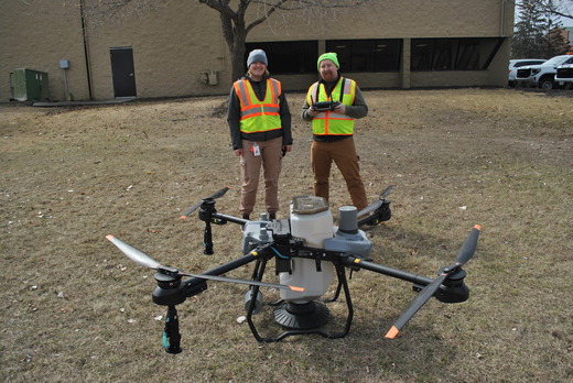 Metropolitan Mosquito Control District staff with drone. 