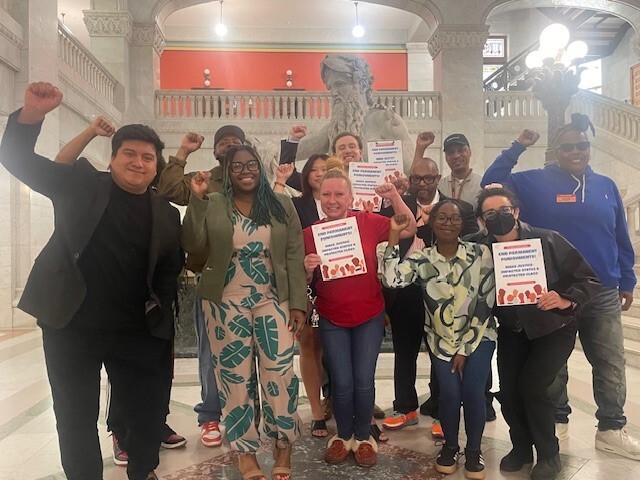 CM Chavez and Wonsley with community advocates celebrating the passage of the Civil Rights Ordinance.