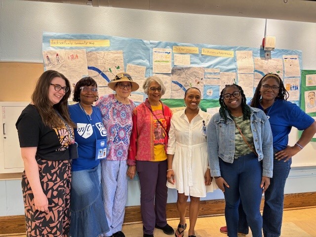 CM Wonsley with leaders from Pratt Elementary, Minneapolis Public Schools, Minneapolis Federation of Teachers and descendants of the Jackson Family.