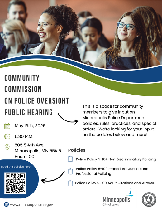 Flyer for the CCPO Public Hearing.