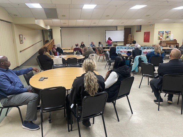 Residents attending the East Bank Community Meeting. 