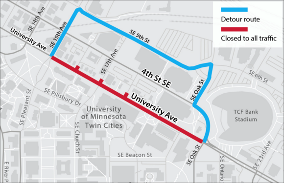 Map of road closures.