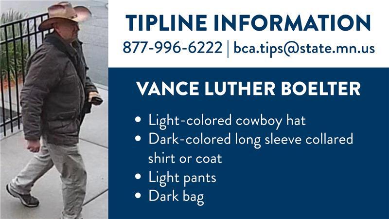 Tipline Information graphic Vance Luther Boelter clothing description 8779966222 bca.tips@state.mn.us