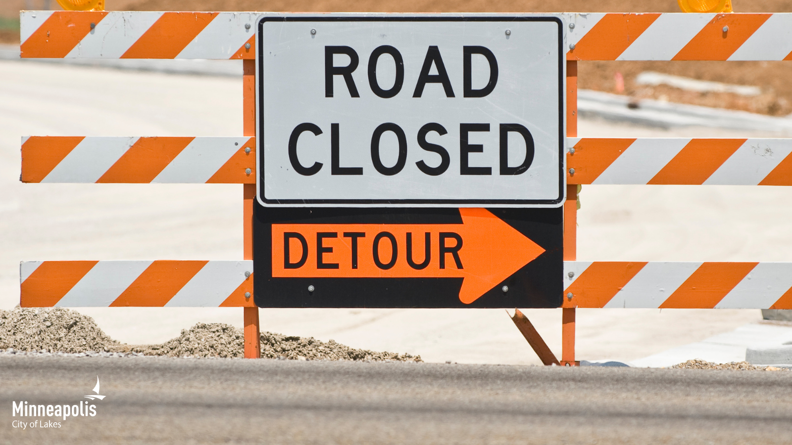 Road closed sign