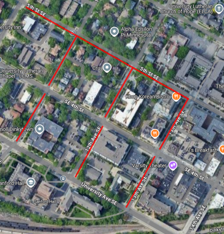 Dinky After Dark Phase I lighting map. 