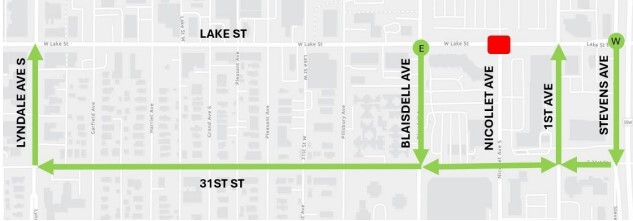 Image of a map that outlines active construction area