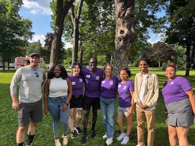 CM Wonsley and Senator Fateh with SEIU 284 workers at the SEIU Member barbeque. 