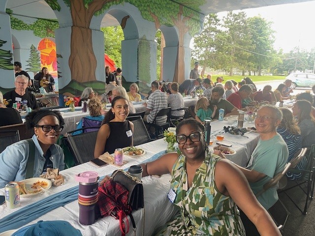 Council Member Wonsley with Council Member Chowdhury, Commissioner Conley, and Representative Ilhan Omar at the 36th ART bridge festival. 