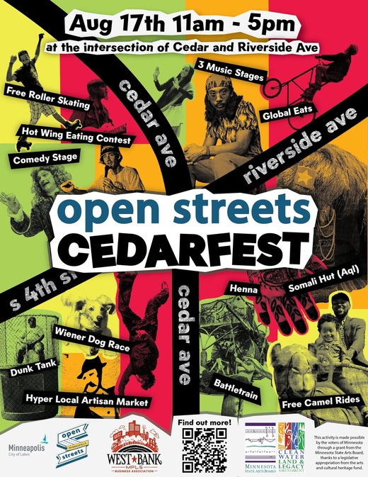 Poster for Open Streets Cedar Fest 2025