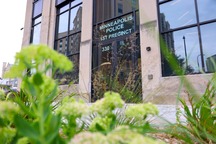 Outside of the Minneapolis Police 1st Precinct Building