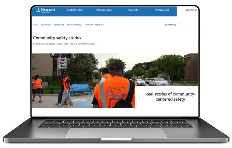 preview of Office of Community Safety Stories webpage