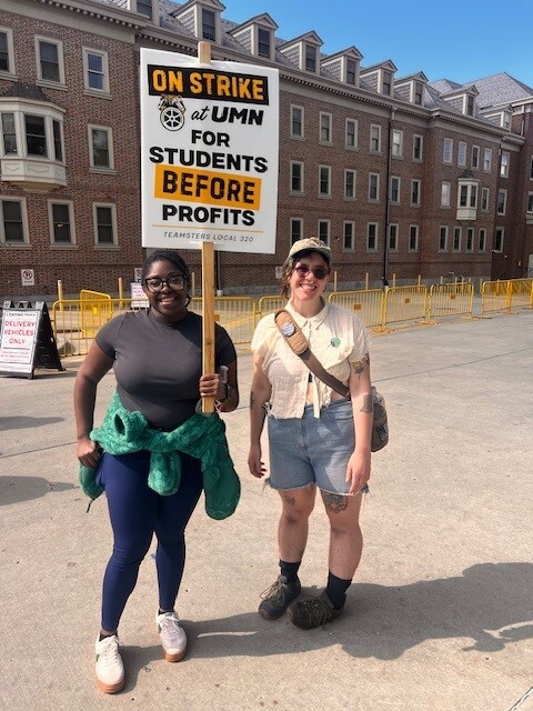 Council Member Wonsley on the picket line with Teamsters 320. 