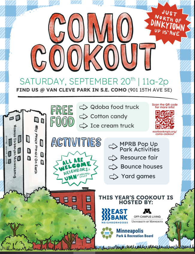 Flyer for the Como Cookout 2025.