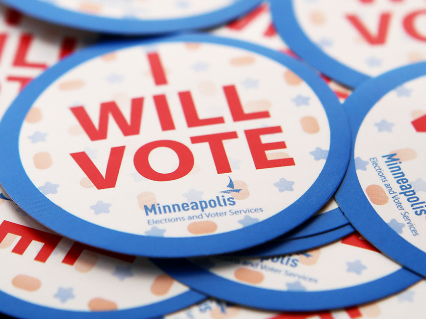 "I will vote" stickers