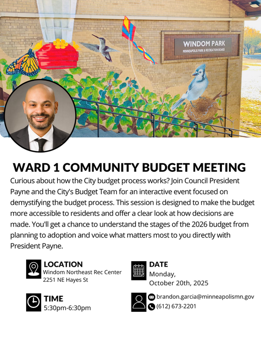 Ward 1 budget meeting