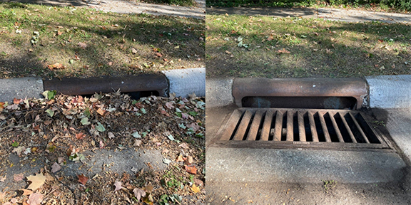 adopt a storm drain - before and after