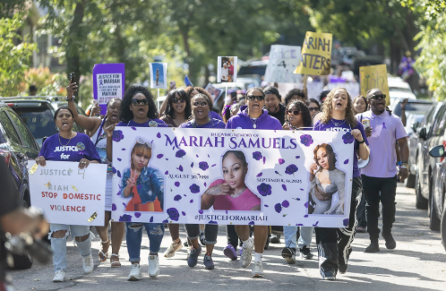 Community members rally to honor Mariah Samuels and demand justice and accountability. Photo Credit: David Pierini, North News.