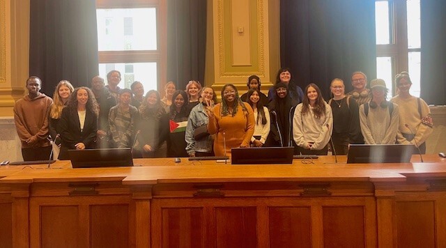 Council Member Wonsley with students from Augsburg University Class "Better Cities: Urban Problem Solving."  