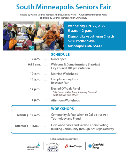Flyer for the South Minneapolis Seniors Fair