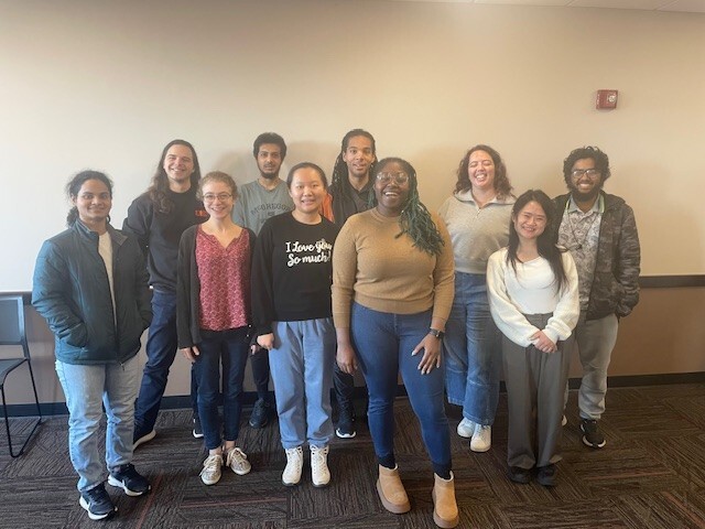 Council Member Wonsley with Council of Graduate Students members. 