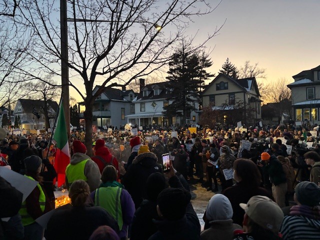 At the vigil for Renee Good.