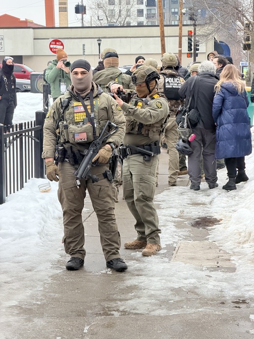 ICE agents on Nicollet Avenue in Minneapolis