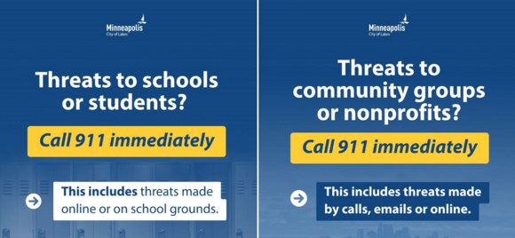 instructions for reporting threats to schools or community groups