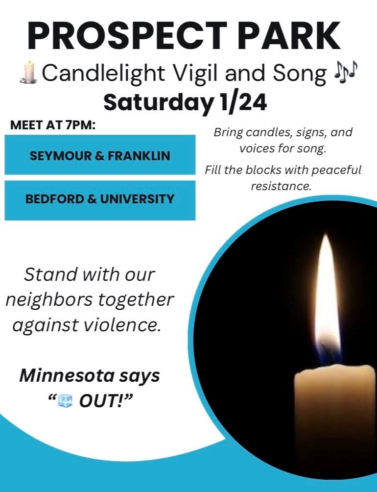 Poster for Prospect Park vigils.