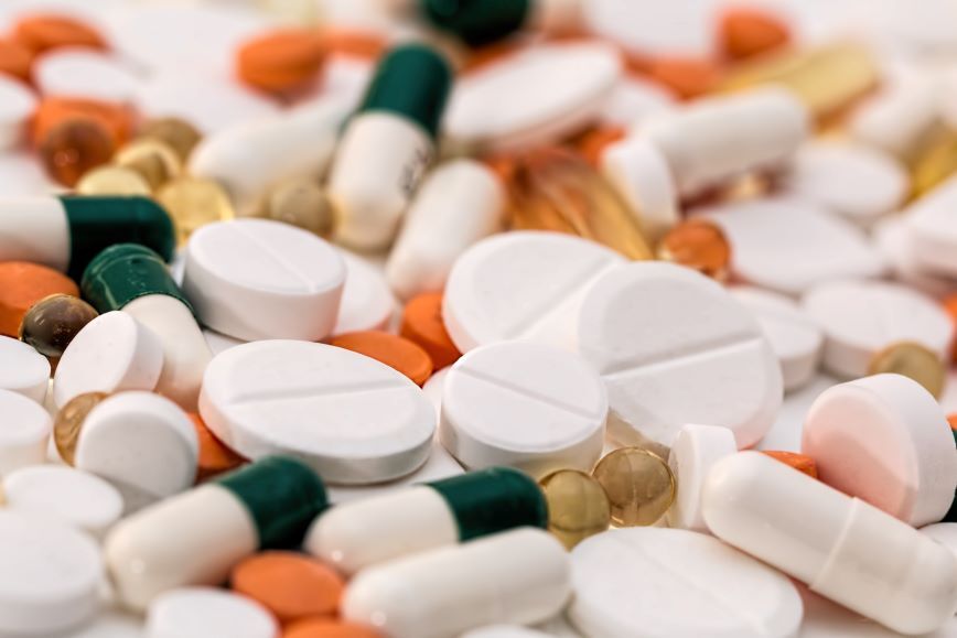 Assorted pills stock image