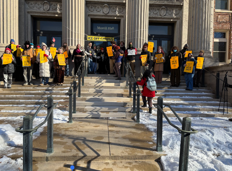 Council Member Wonsley with students urging the U to become a Sanctuary Campus. 