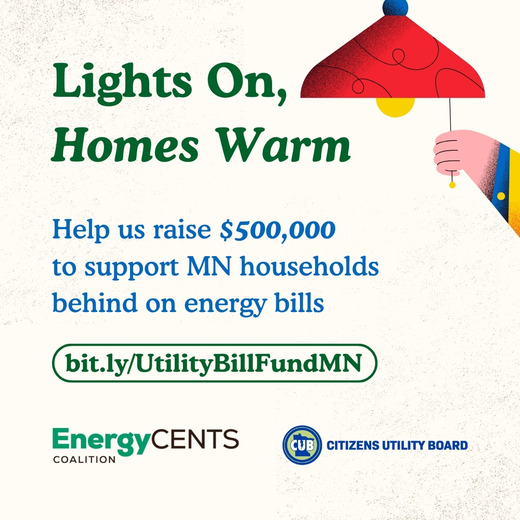 Flyer for Lights On, Homes Warm program. 