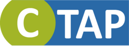 blue and green text logo for CTAP