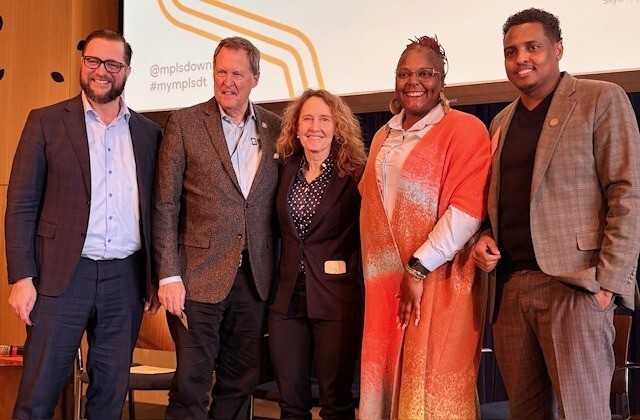 Downtown Dialogues portrait with CM's Shaffer, Osman, Warren , and Rainville