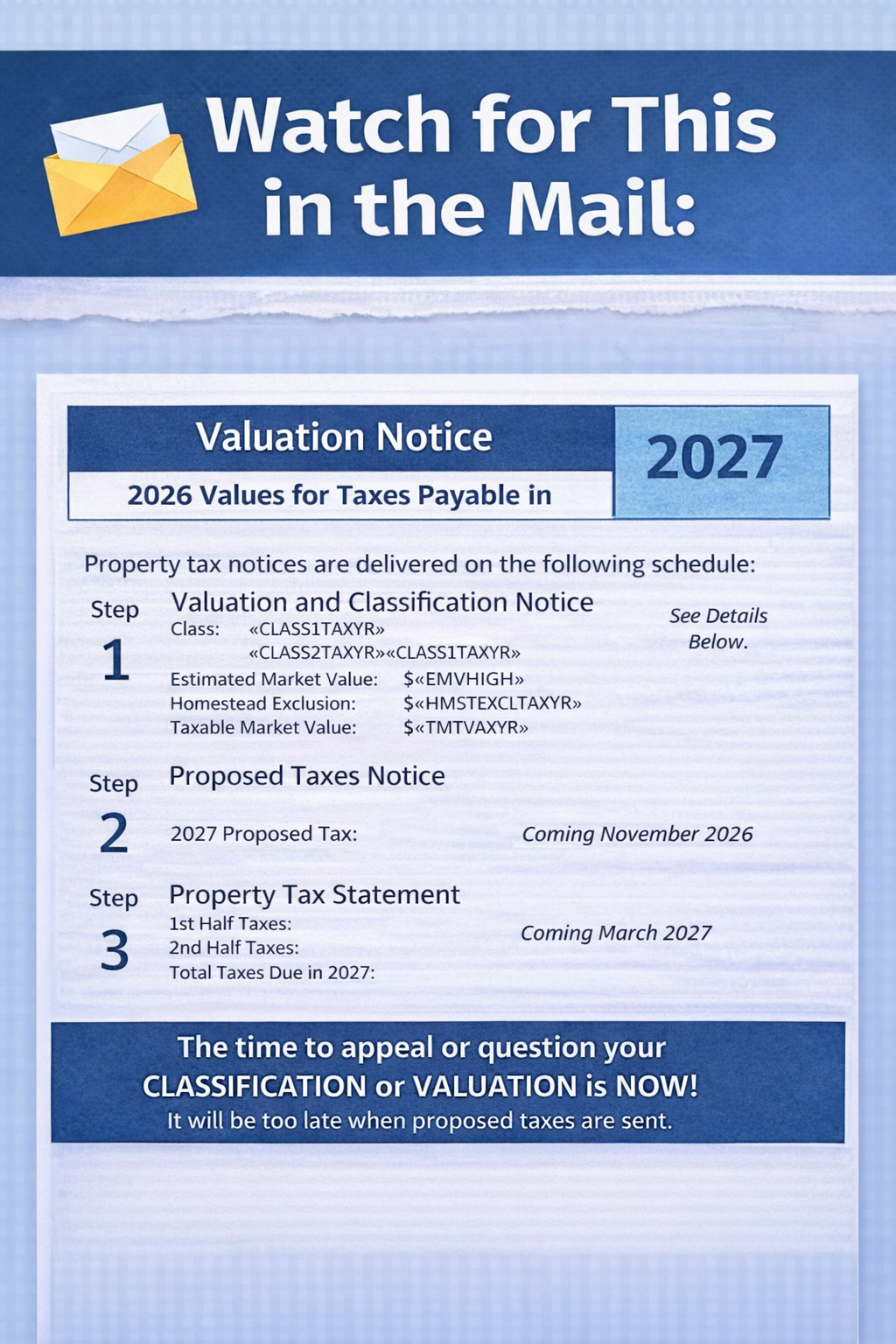 Look for your property valuation notice graphic