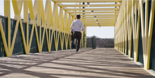 Mayor Frey jogging over Whitney bridge