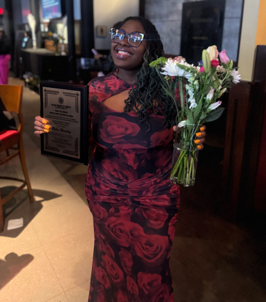 Council Member Wonsley receiving the Black Women of Impact- Twin Cities Honors