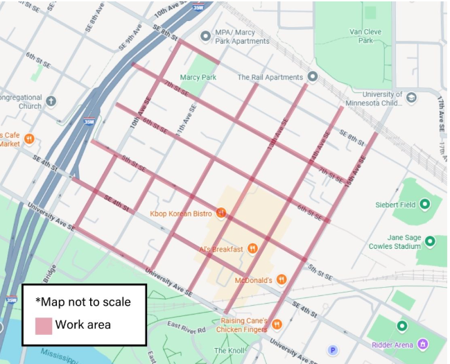 Map of natural gas upgrades phase 1.