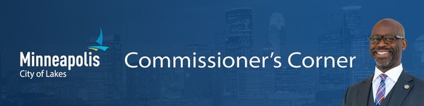 Commissioner's Corner Newsletter Header; Photo of Commissioner on right side of banner