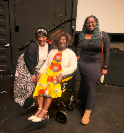 [Right to left] Council Member Wonsley, film producer Jen Holness, and Diamond Reynolds at the Capri Theater for the MSPIFF Screening of #WhileBlack