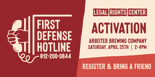 Flyer for the First Defense Hotline Activation event
