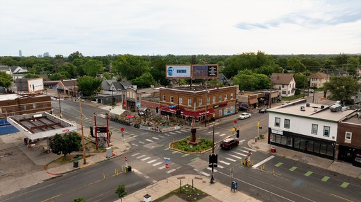 Aerial view of George Floyd Square