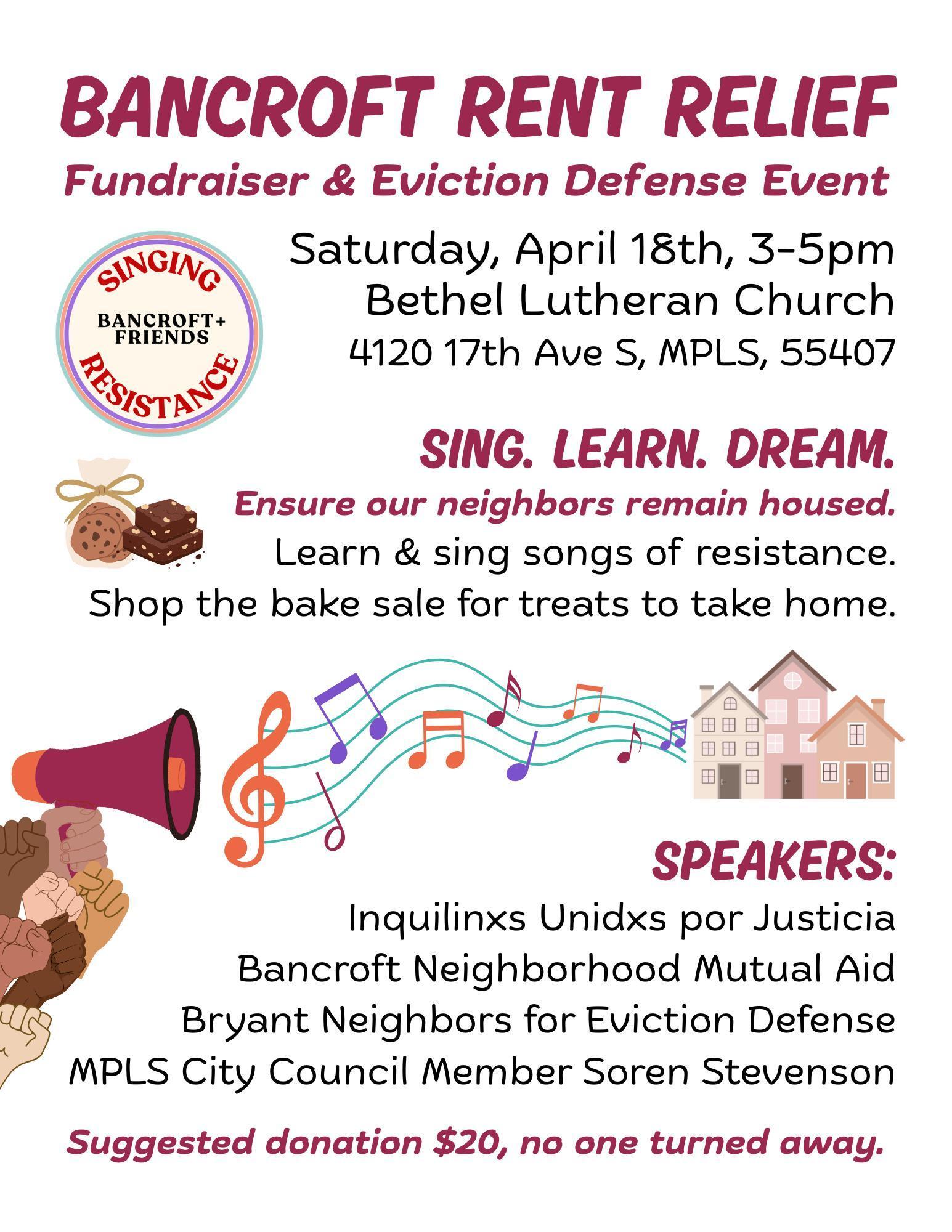 Bancroft Rent Relief Fundraiser