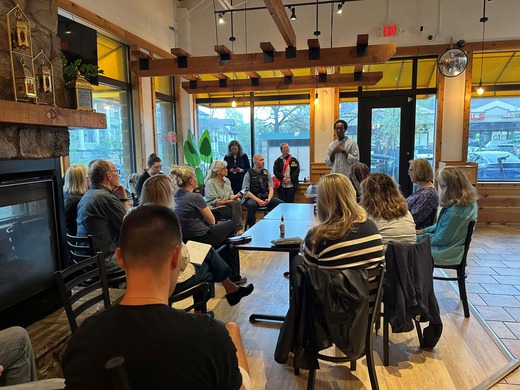 Neighbors meeting at Urban Eats Halal
