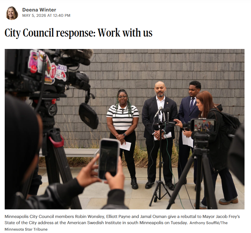 Minneapolis City Council leadership on Tuesday. Credit: Anthony Soufflé/The Minnesota Star Tribune