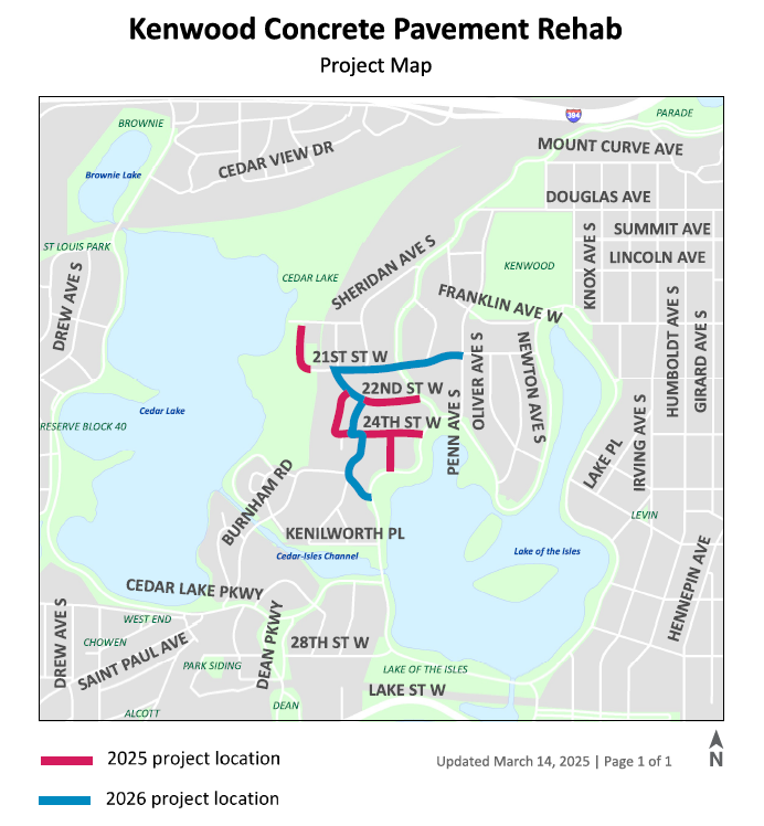 Kenwood concrete rehabilitation project map