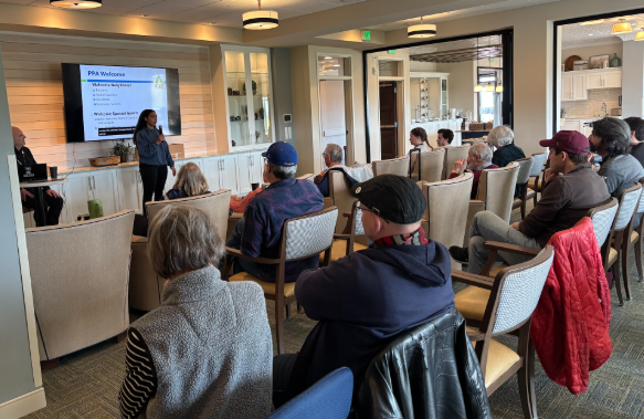 County Commissioner Conley’s staff giving an update to Prospect Park leaders and residents