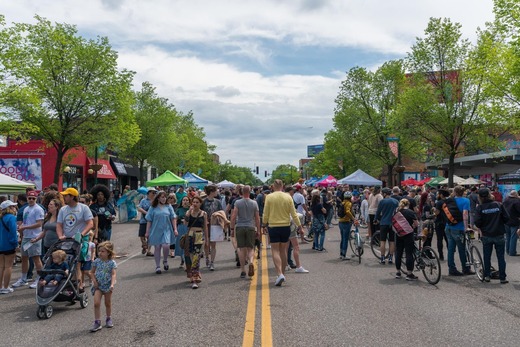 Open Streets Lyndale 2025 -- crowd walking down roadway